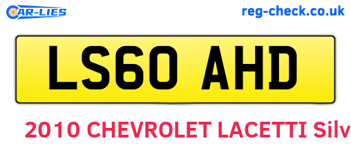 LS60AHD are the vehicle registration plates.