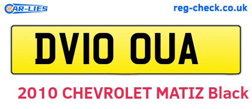 DV10OUA are the vehicle registration plates.