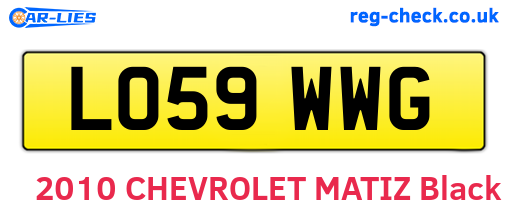 LO59WWG are the vehicle registration plates.