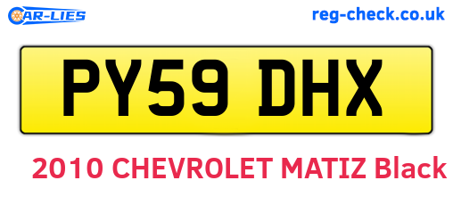 PY59DHX are the vehicle registration plates.