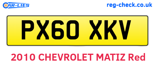PX60XKV are the vehicle registration plates.