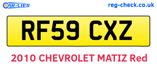 RF59CXZ are the vehicle registration plates.
