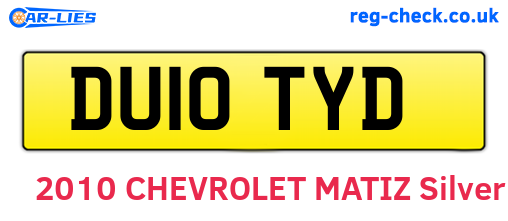 DU10TYD are the vehicle registration plates.