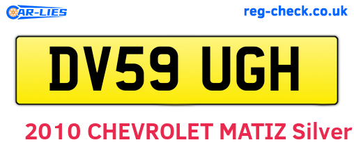 DV59UGH are the vehicle registration plates.