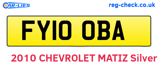 FY10OBA are the vehicle registration plates.