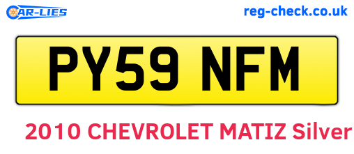 PY59NFM are the vehicle registration plates.
