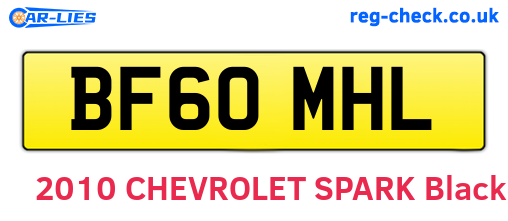 BF60MHL are the vehicle registration plates.
