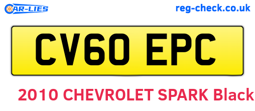 CV60EPC are the vehicle registration plates.