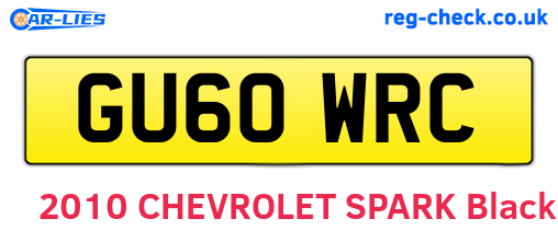 GU60WRC are the vehicle registration plates.