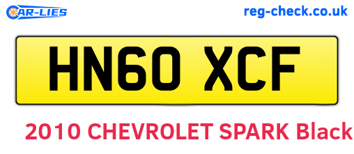 HN60XCF are the vehicle registration plates.