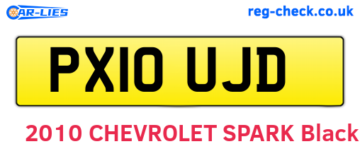 PX10UJD are the vehicle registration plates.