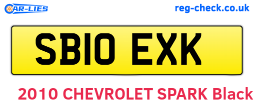 SB10EXK are the vehicle registration plates.