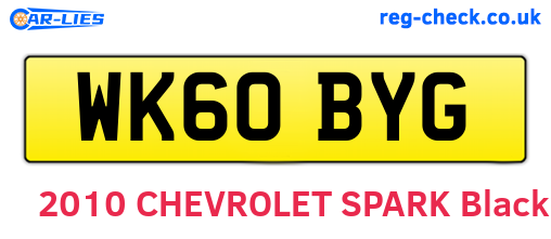 WK60BYG are the vehicle registration plates.