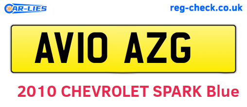 AV10AZG are the vehicle registration plates.