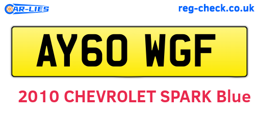 AY60WGF are the vehicle registration plates.