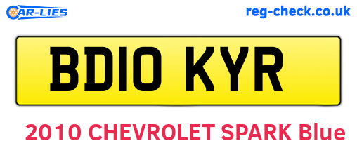 BD10KYR are the vehicle registration plates.