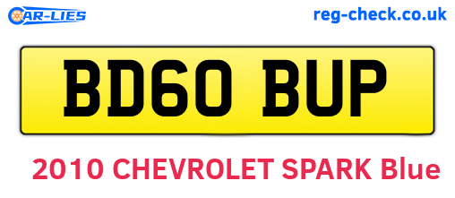 BD60BUP are the vehicle registration plates.