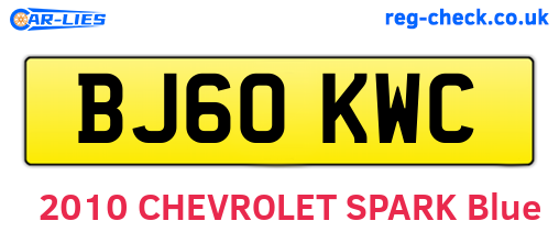 BJ60KWC are the vehicle registration plates.