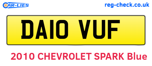 DA10VUF are the vehicle registration plates.