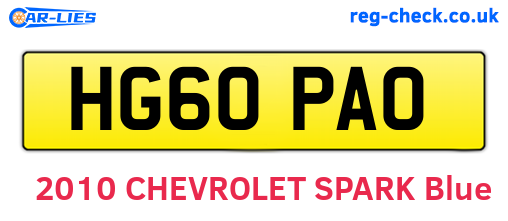 HG60PAO are the vehicle registration plates.