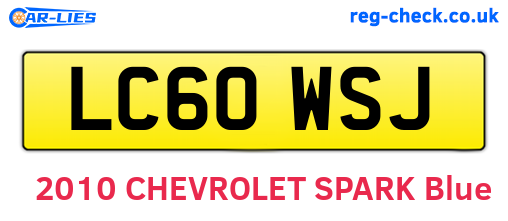 LC60WSJ are the vehicle registration plates.