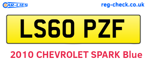 LS60PZF are the vehicle registration plates.