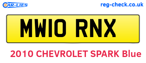 MW10RNX are the vehicle registration plates.