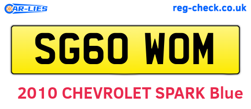 SG60WOM are the vehicle registration plates.