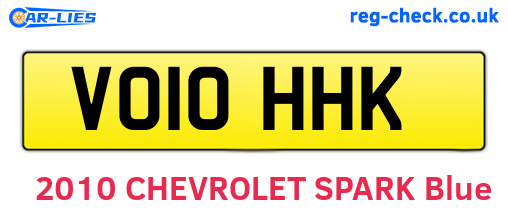VO10HHK are the vehicle registration plates.
