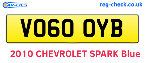 VO60OYB are the vehicle registration plates.