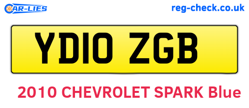YD10ZGB are the vehicle registration plates.