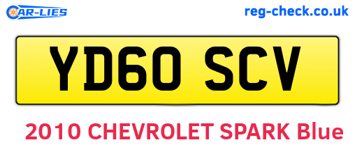 YD60SCV are the vehicle registration plates.