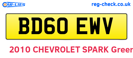BD60EWV are the vehicle registration plates.