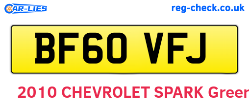 BF60VFJ are the vehicle registration plates.