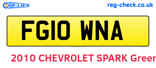 FG10WNA are the vehicle registration plates.
