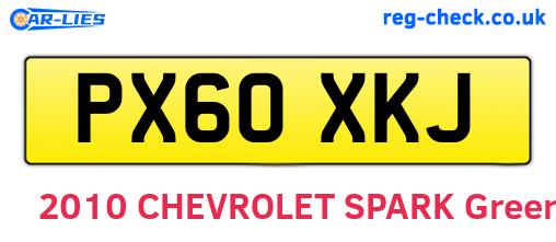 PX60XKJ are the vehicle registration plates.
