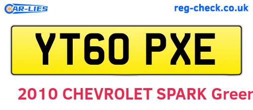 YT60PXE are the vehicle registration plates.