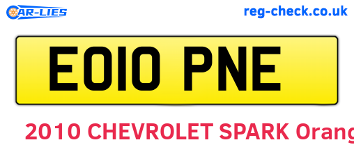 EO10PNE are the vehicle registration plates.
