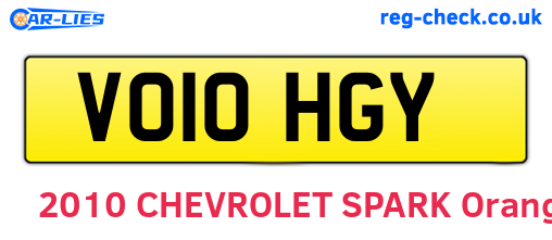 VO10HGY are the vehicle registration plates.