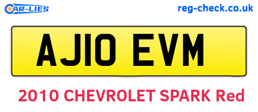 AJ10EVM are the vehicle registration plates.
