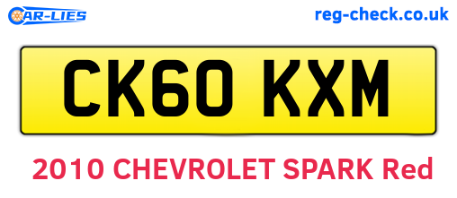 CK60KXM are the vehicle registration plates.