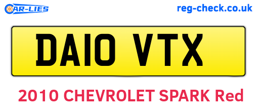 DA10VTX are the vehicle registration plates.