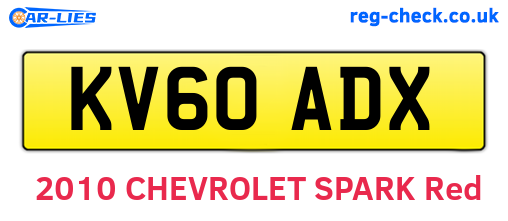 KV60ADX are the vehicle registration plates.