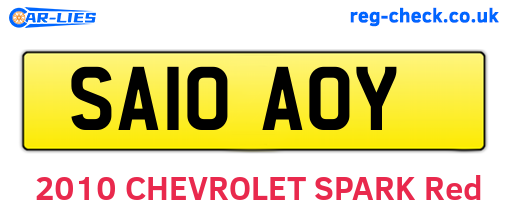SA10AOY are the vehicle registration plates.