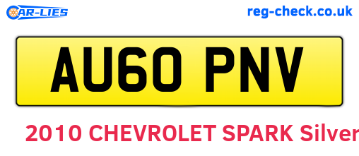 AU60PNV are the vehicle registration plates.