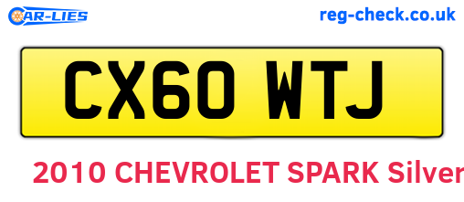 CX60WTJ are the vehicle registration plates.