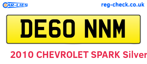 DE60NNM are the vehicle registration plates.