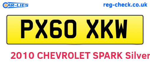 PX60XKW are the vehicle registration plates.