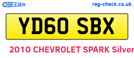YD60SBX are the vehicle registration plates.