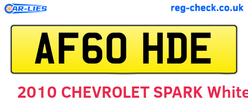 AF60HDE are the vehicle registration plates.